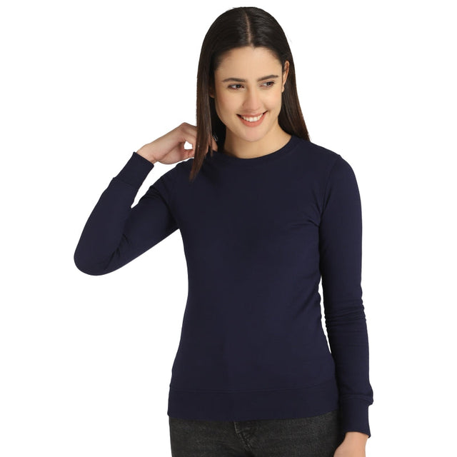 Women Sweatshirt Round Neck Full Sleeves - Bodycare
