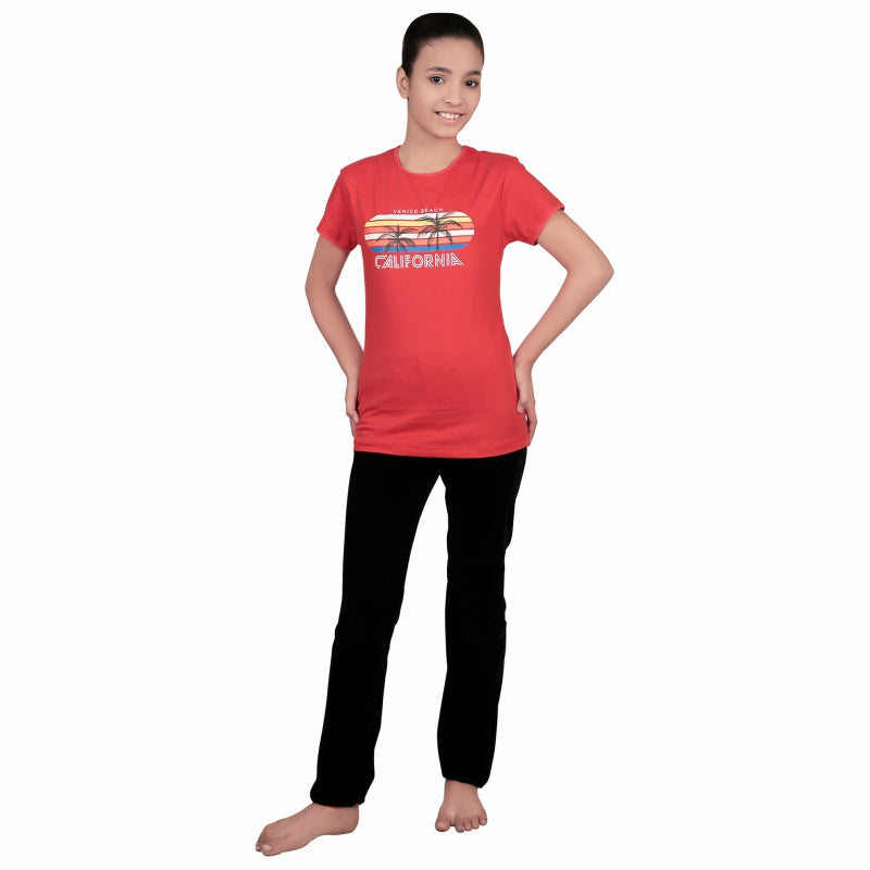 Girls Cotton T-Shirt Round Neck Half Sleeves Pack of 1 - Bodycare