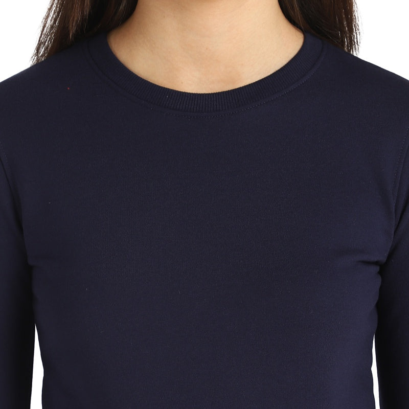 DYCA Women Fleece Sweat Shirt Round Neck Full Sleeves