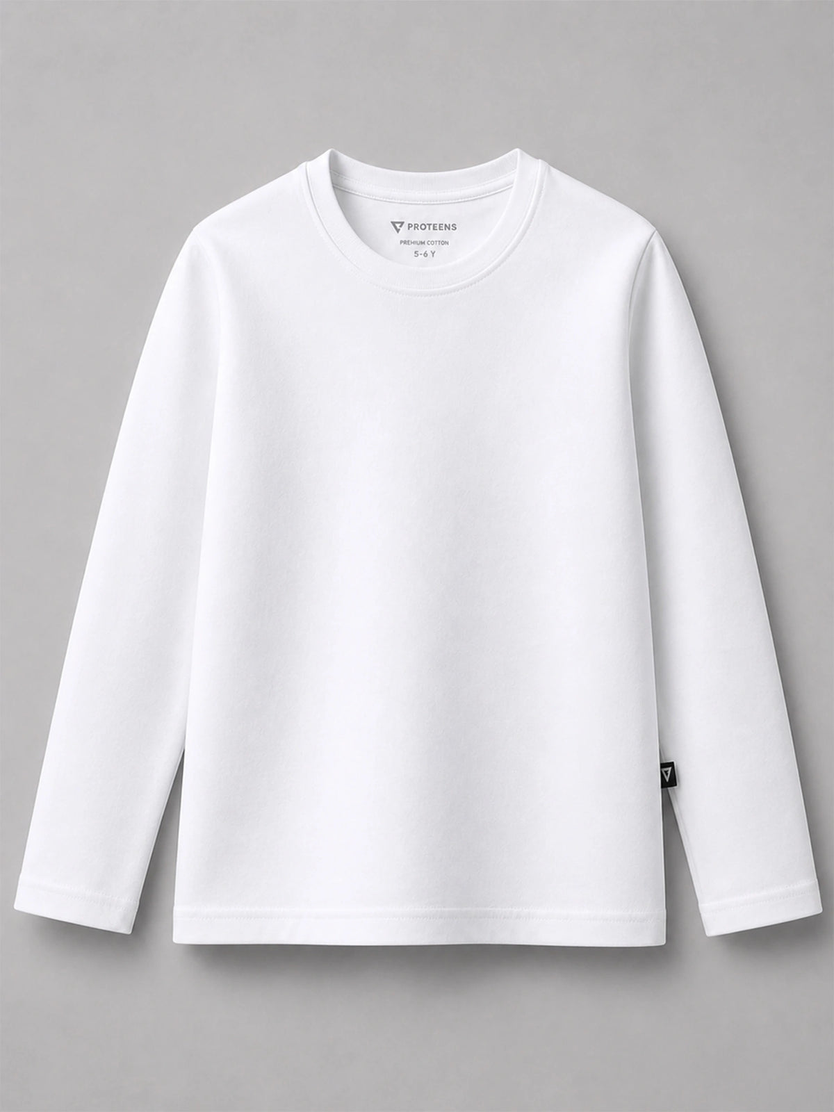 Boys Soft Cotton Blend Solid T-Shirt Round Neck Full Sleeves Casual Wear Top for School, Play and Everyday Use