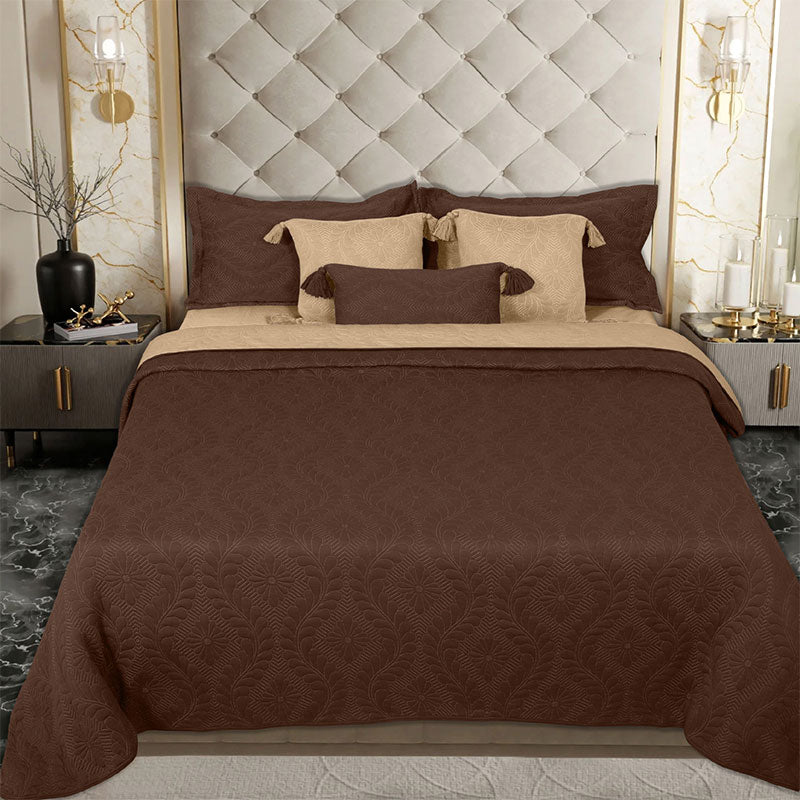 King Size Jersey Bedcover Pink Floral Quilted - Bodycare
