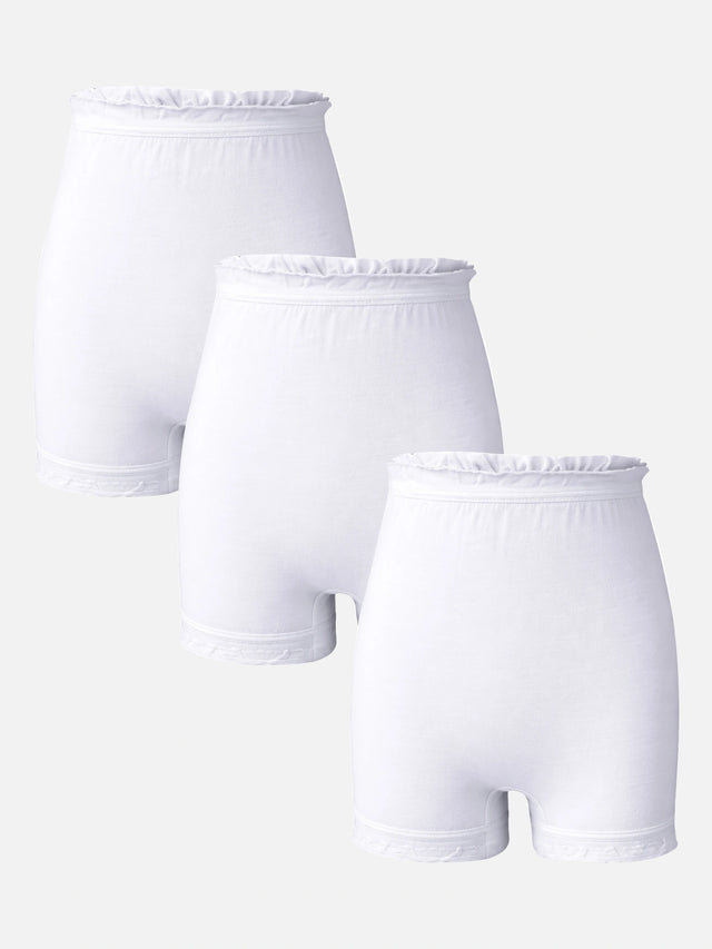 Unisex 100% Cotton Bloomer with Attached Elastic for Soft Everyday Innerwear Comfort and Use - Pack of 3