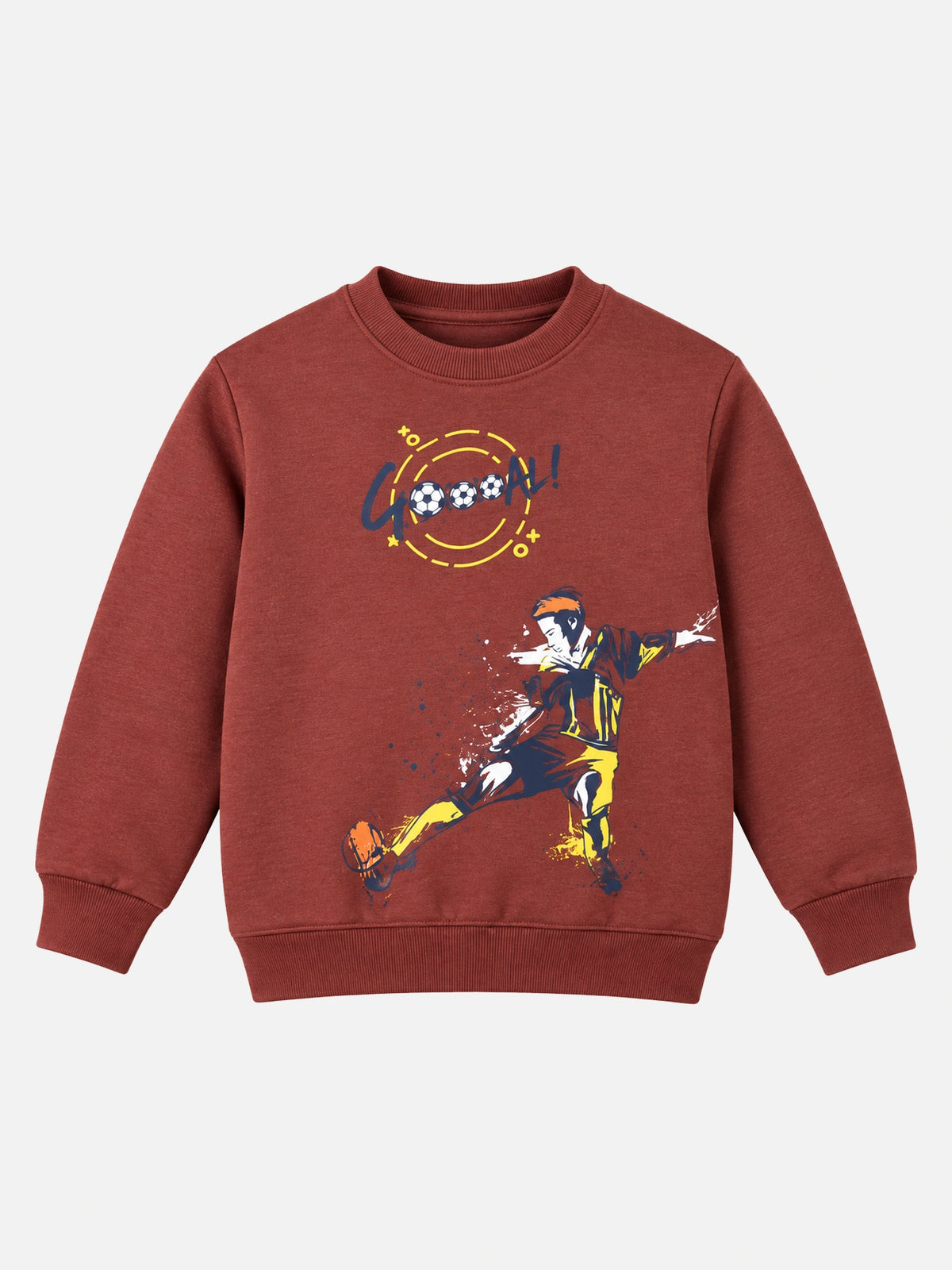 Boys Round Neck Full Sleeves Sweatshirt for Casual Wear, Lounge Comfort, Easy Movement and Regular Wardrobe Use
