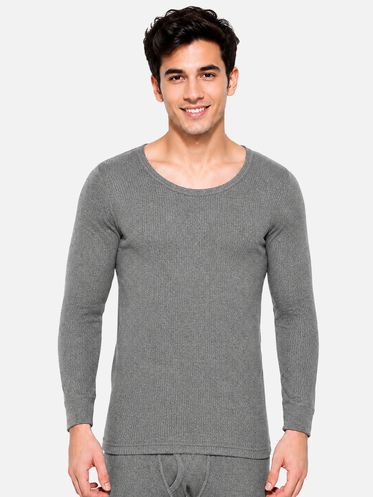 Men Round Neck Thermal Top with Full Sleeves for Winter Base Layering, Cold-Weather Comfort and Everyday Innerwear