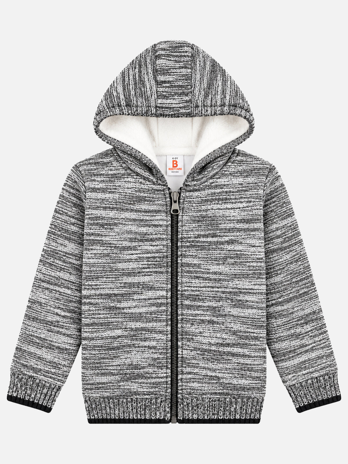 Boys Polyester Blend Hooded Full Sleeves Sweater with Comfortable Winter Wear Styling and Regular Use