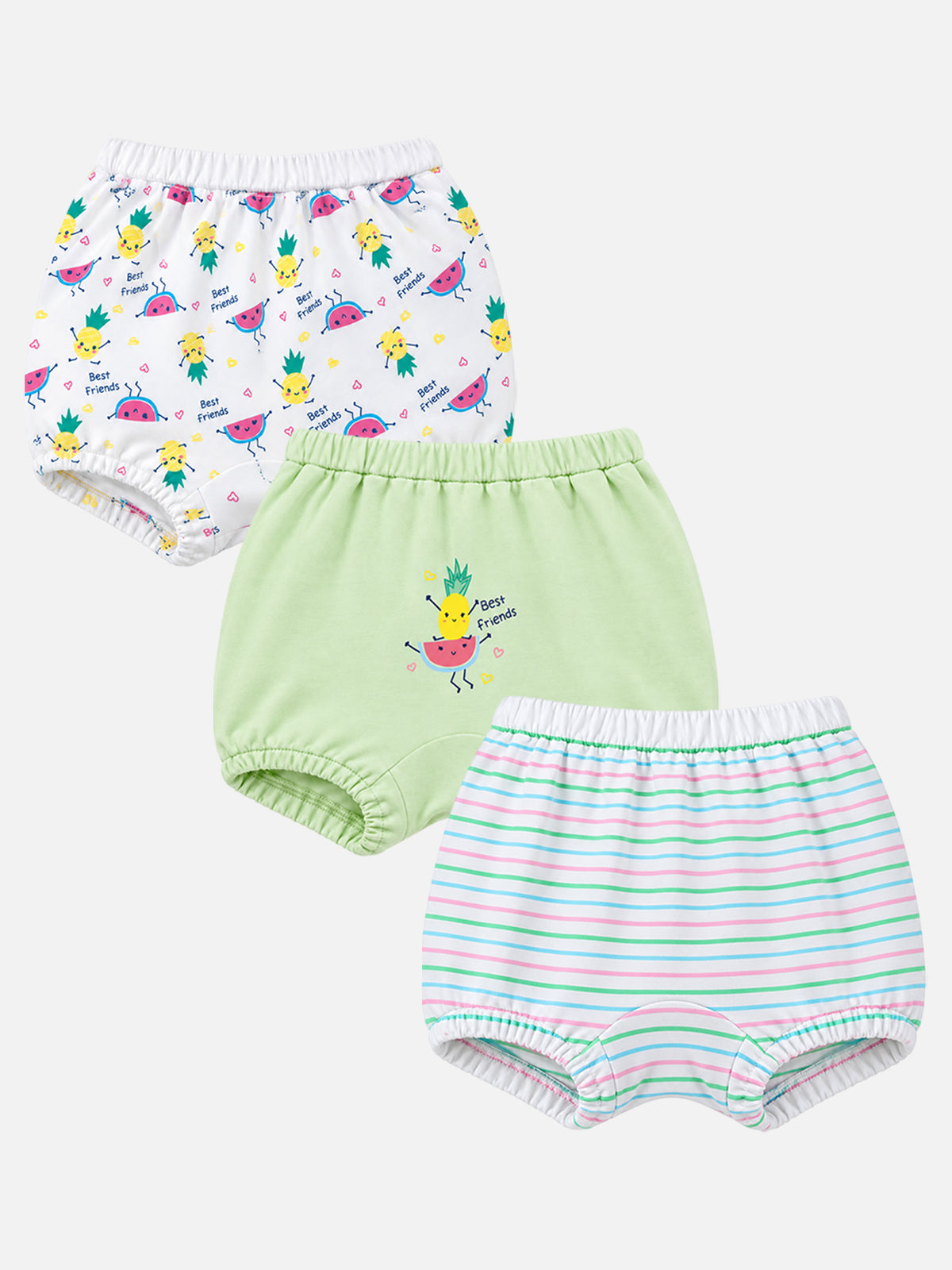 Girls 100% Cotton Bloomer with Breathable Comfort Fit and Tagless Innerwear Feel for Everyday Use - Pack of 3