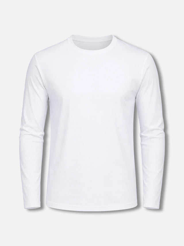 Men Rich Cotton T-Shirt Round Neck Full Sleeves with Regular Fit for Everyday Casual Wear and Easy Layering