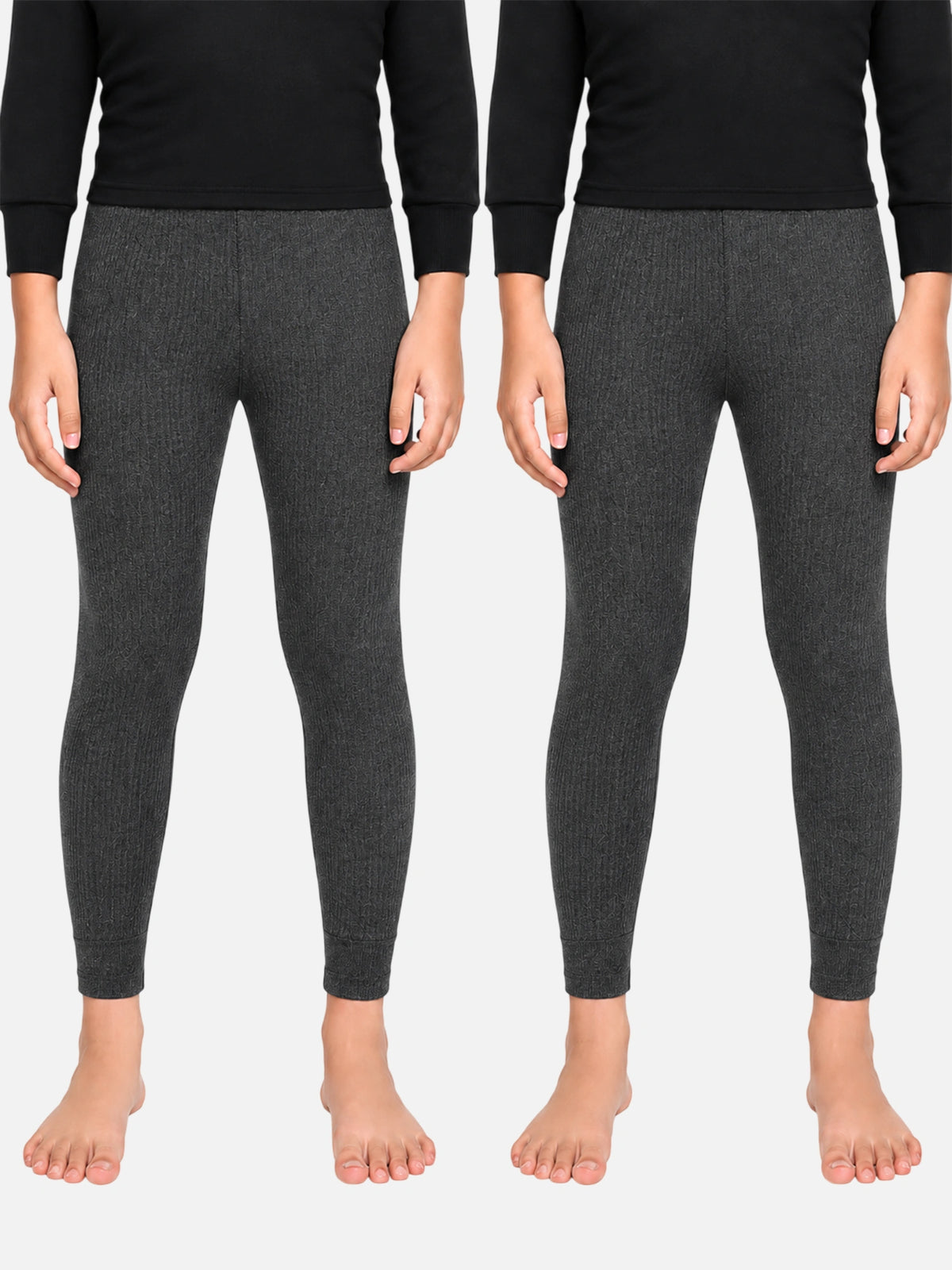Unisex Slim Fit Thermal Lower for Warm Winter Innerwear, Comfortable Base Layer Use and Easy Movement - Pack of 2