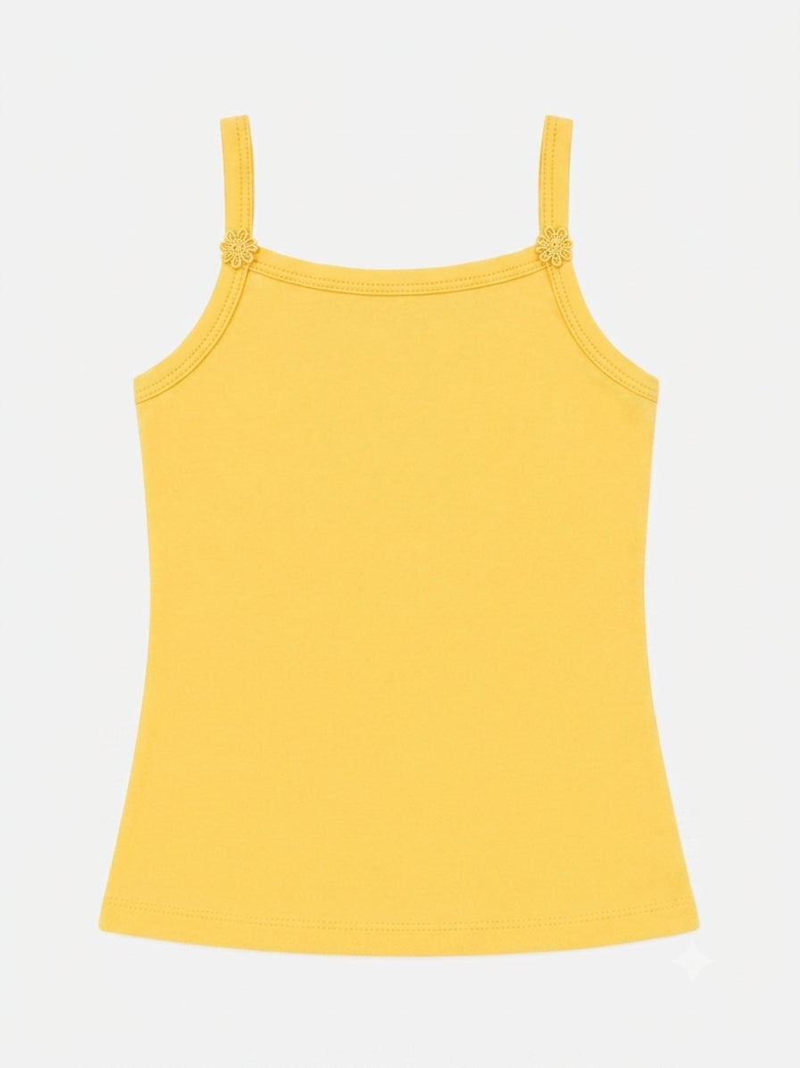 Girls Cotton Vest with Dori Neck, Sleeveless Design and Regular Fit for Comfortable Innerwear Essentials - Pack of 6