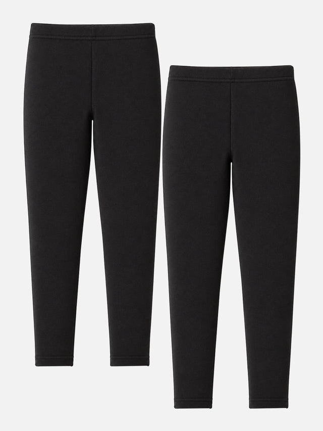 Girls Cotton Spandex Slim Fit Leggings with Stretch Comfort for Casual Wear, Easy Movement and Regular Use - Pack of 2