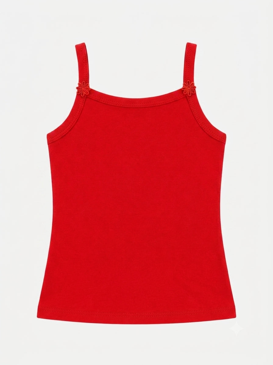 Girls Cotton Vest with Dori Neck, Sleeveless Design and Regular Fit for Comfortable Innerwear Essentials - Pack of 6
