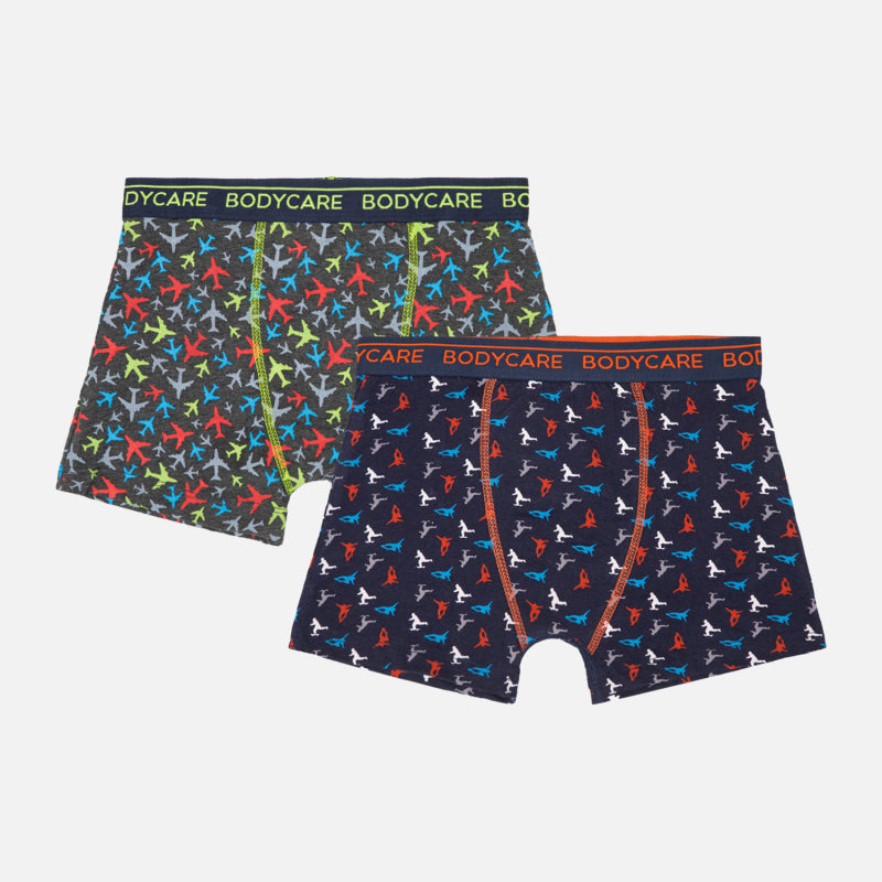 Bodycare Boys Trunks Navy & Anthra Melange Pack Of 2