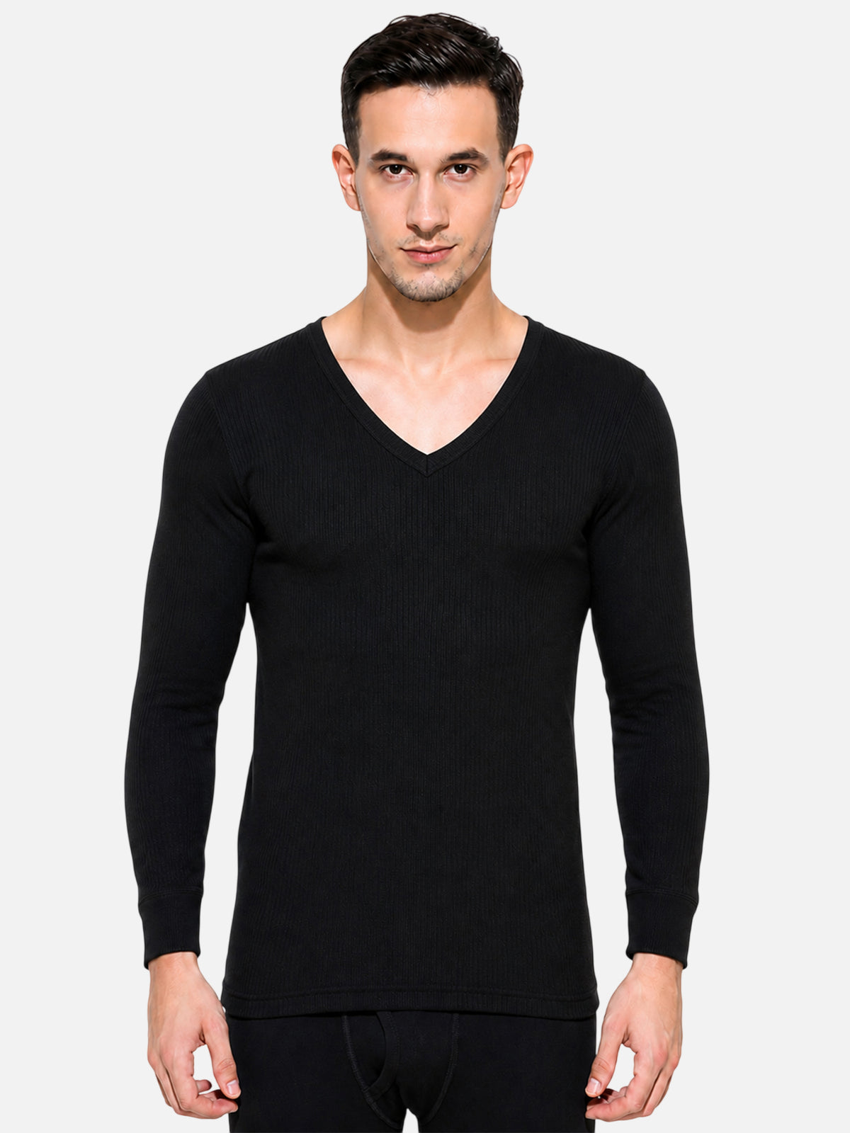 Men Antibacterial Thermal Top with V Neck and Full Sleeves for Winter Base Layering and Cold-Weather Comfort Essentials
