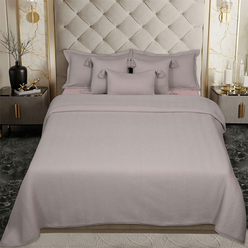 BodyComfy 100% Cotton Hosiery King-Size Fitted Bedcover – Chevron Pattern