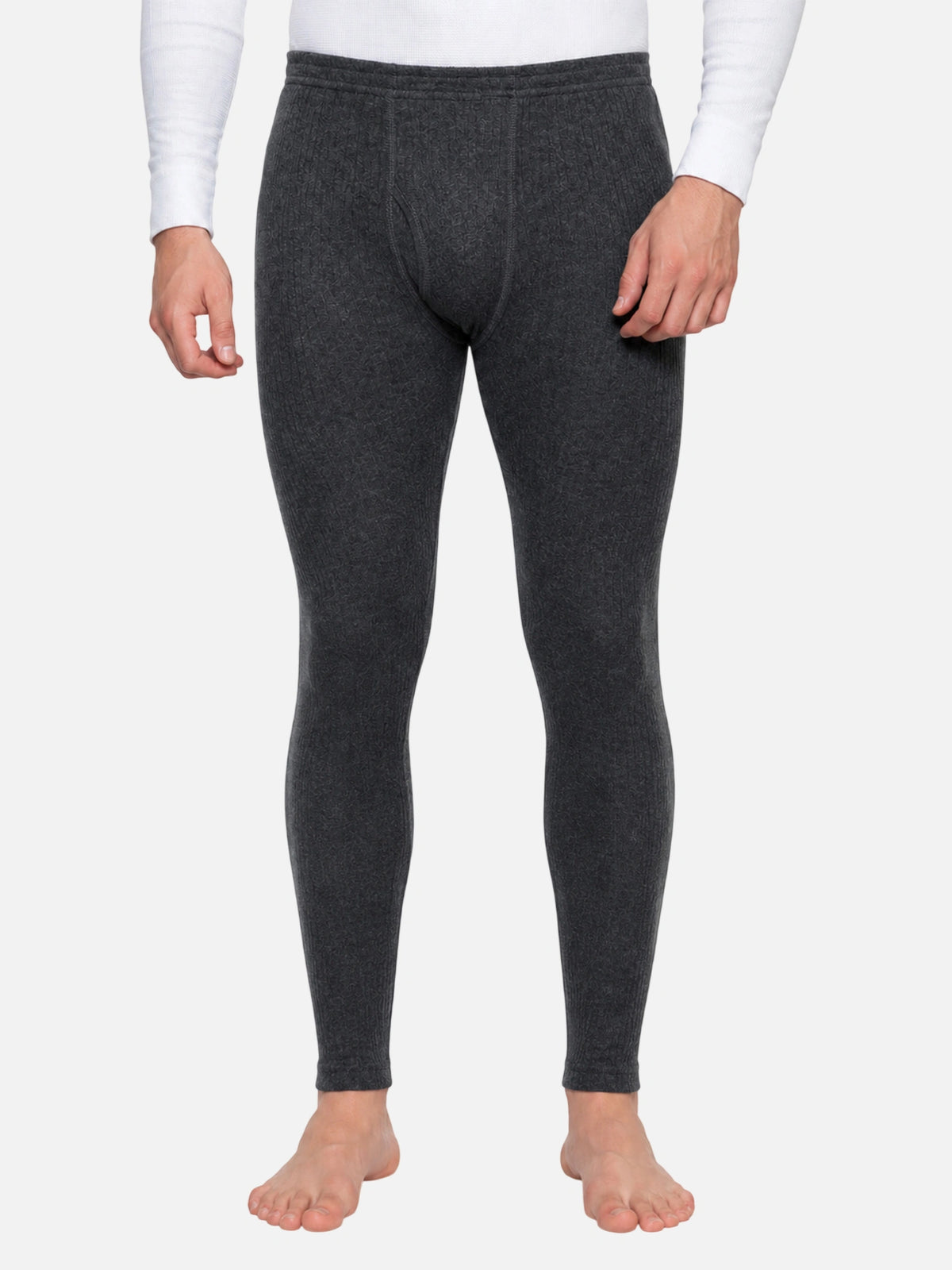 Men Polyfill Cotton Thermal Bottom with Stretchable Insulated Base Layer for Cold-Weather Daily and Outdoor Use