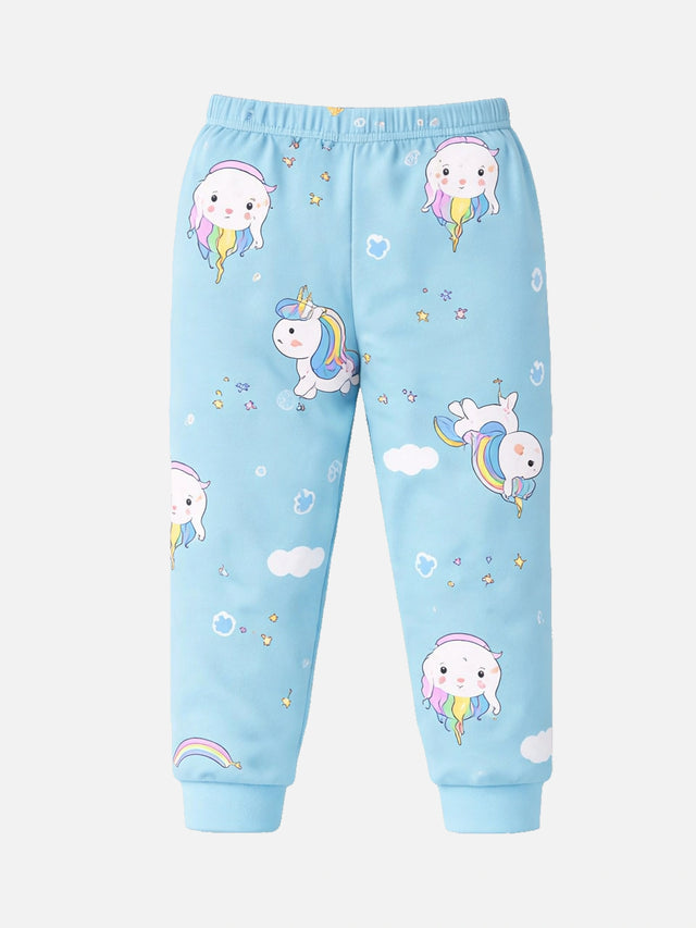 Baby Girls Cotton Pyjama Pants with Inner Elastic for Sleepwear, Lounge Comfort and Regular Use - Pack of 1