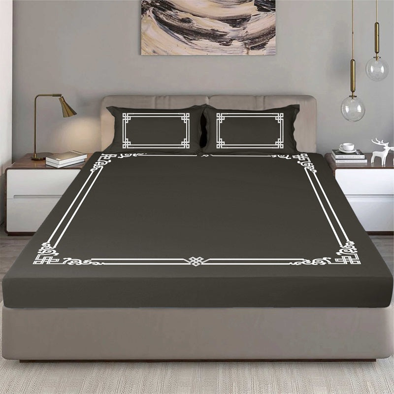 Bodycomfy 100% Cotton Hosiery King Size Fitted Bedsheet – Versache Classical Print