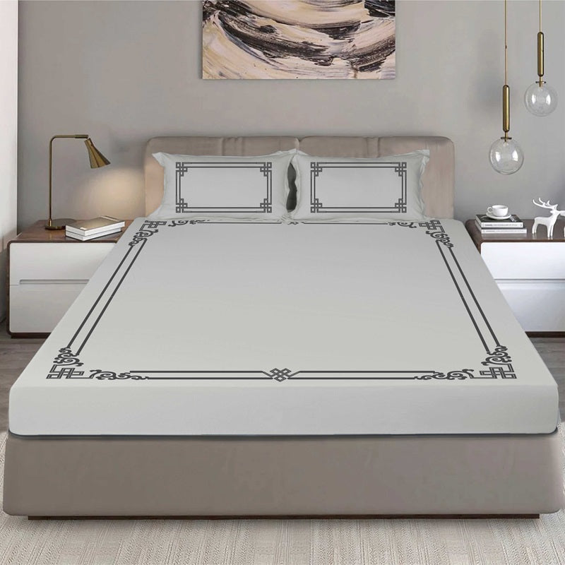 Bodycomfy 100% Cotton Hosiery King Size Fitted Bedsheet – Versache Classical Print