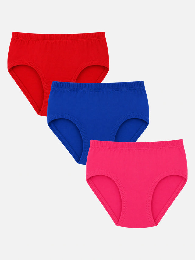 Girls 100% Cotton Innerwear Panty for Soft Comfort, Easy Movement and Everyday Wardrobe Essentials - Pack of 3