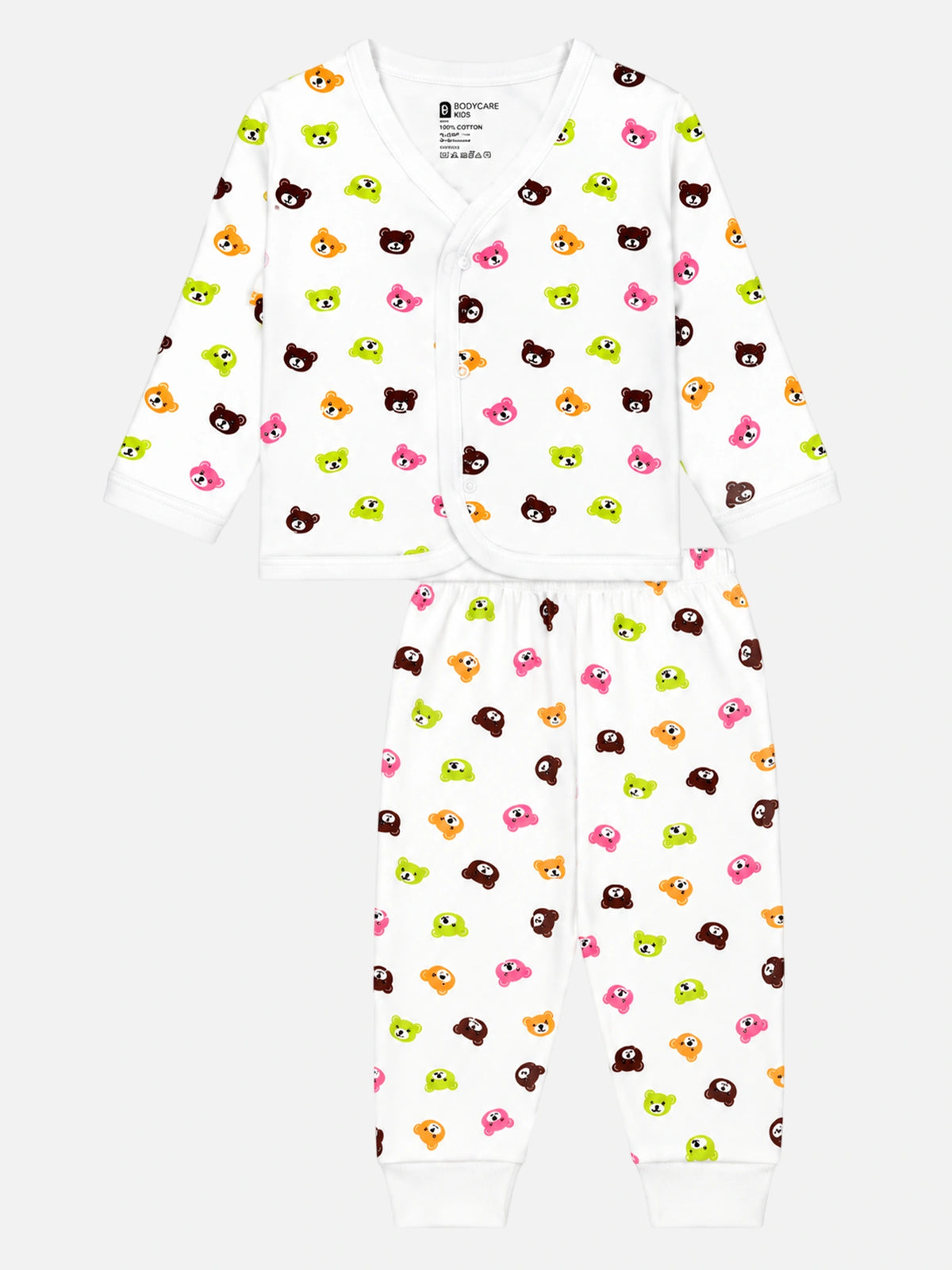 Unisex Baby Front Open Full Sleeves Thermal Set with Top and Bottom for Winter Comfort and Easy Dressing - Pack of 1