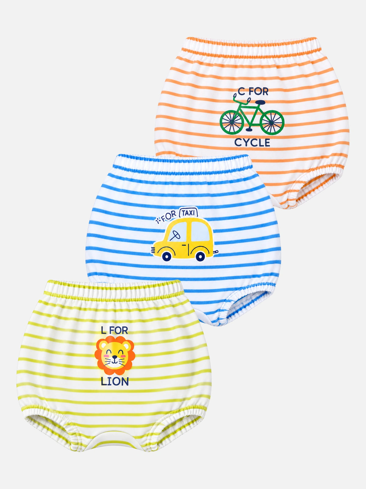 Baby Cotton Blend Trunk with Inner Elastic for Everyday Innerwear Comfort and Easy Movement - Pack of 3