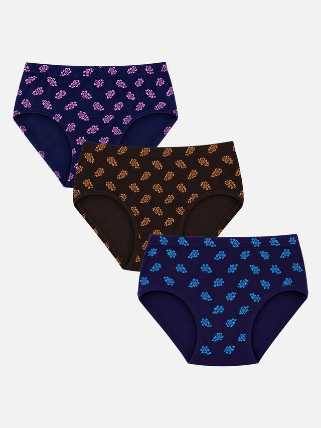 Girls Innerwear Panty with Inner Elastic for Everyday Comfort, Easy Fit and Wardrobe Essentials - Pack of 3