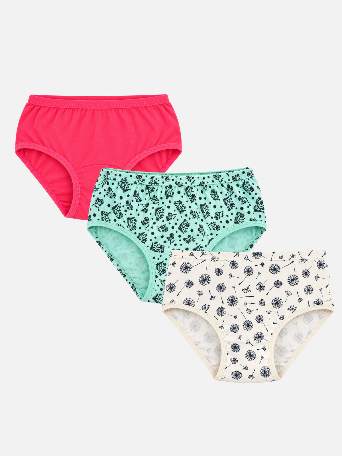Girls Cotton Spandex Hipster Panty with Ultrasoft Waistband for Everyday Innerwear Comfort - Pack of 3