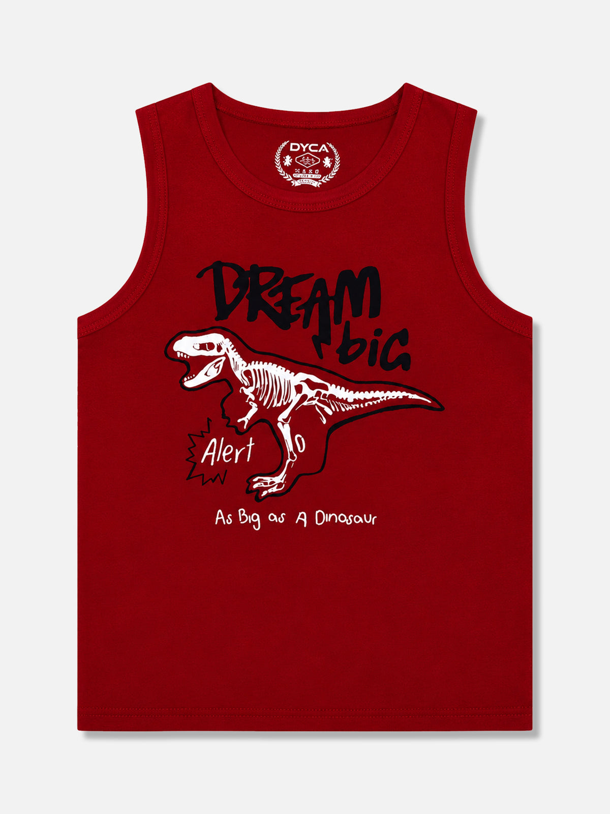 Boys Cotton Printed Sleeveless T-Shirt with Round Neck and Regular Fit for Casual Wear and Easy Movement