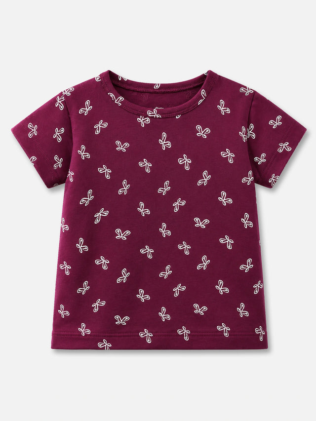 Girls 100% Cotton T-Shirt Round Neck Half Sleeves Pack of 2