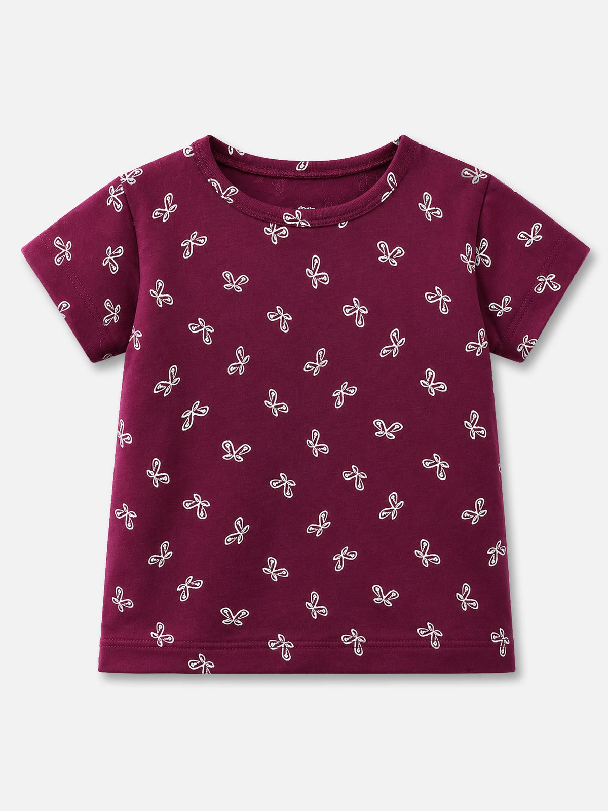Girls 100% Cotton T-Shirt with Round Neck and Half Sleeves for Comfortable Casual Wear and Everyday Use - Pack of 2