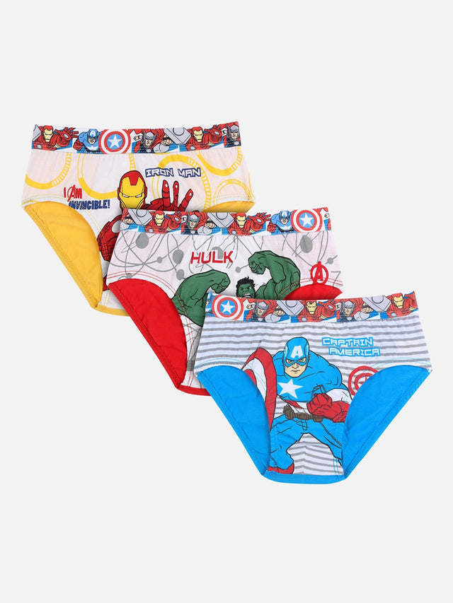 Boys 100% Cotton Top Elastic Brief for Everyday Innerwear Comfort and Regular Wardrobe Use - Pack of 3