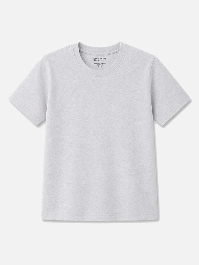 Boys 100% Cotton Plain T-Shirt Round Neck Half Sleeves Casual Wear Top for School, Play and Daily Use