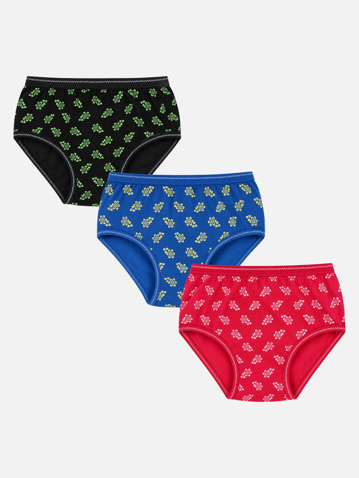 Girls Printed Innerwear Panty with Top Elastic for Comfortable Fit, Everyday Support and Wardrobe Essentials - Pack of 3