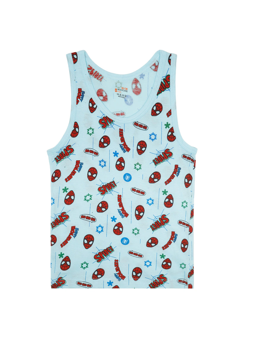 Boys Spider-Man 100% Cotton Vest Round Neck Sleeveless Pack of 3