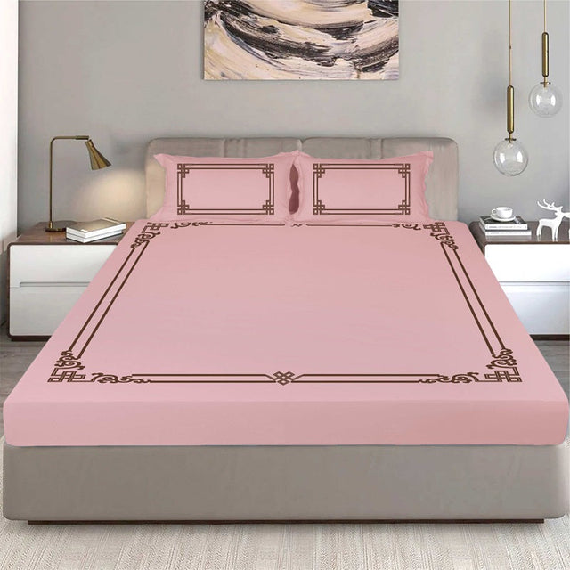 King Size Cotton Fitted Bedsheet Camel Beige - Bodycare