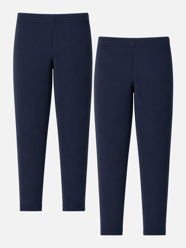 Girls Cotton Spandex Stretch Leggings with Slim Fit Styling for Everyday Casual Wear and Easy Movement - Pack of 2