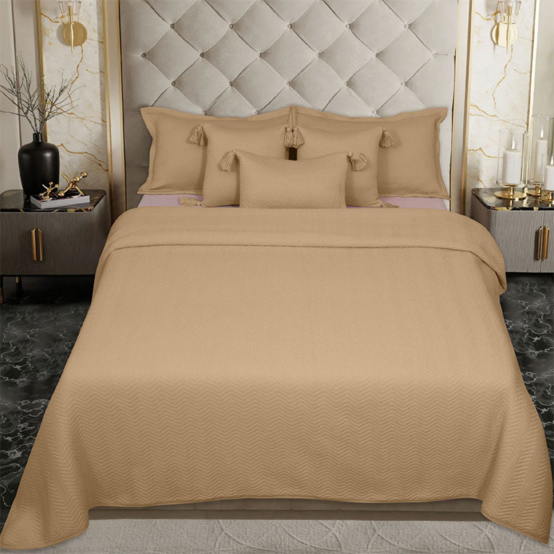 BodyComfy 100% Cotton Hosiery King-Size Fitted Bedcover – Chevron Print