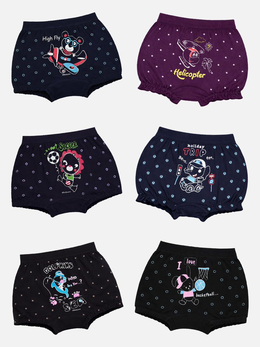 Unisex Cotton Spandex Bloomer Lycra Waistband Pack of 6 - Bodycare
