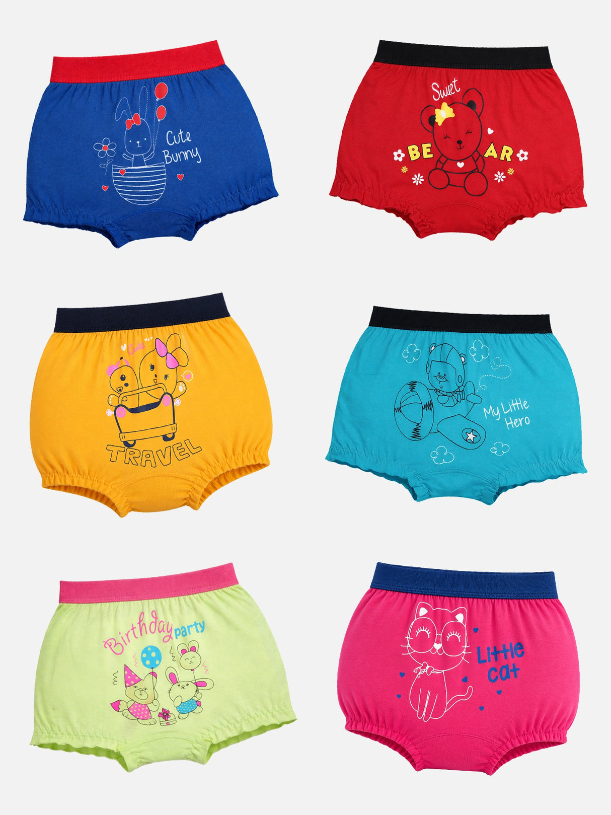 Unisex Cotton Spandex Bloomer Lycra Waistband Pack of 6 - Bodycare