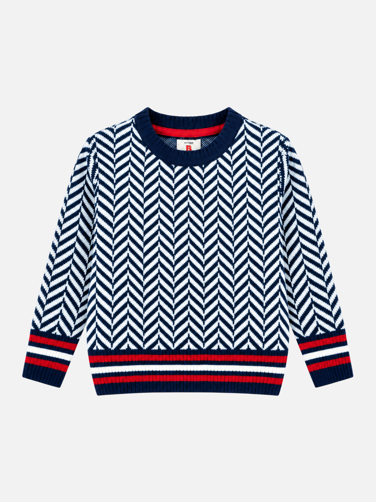 Boys Polyester Blend Round Neck Full Sleeves Sweater with Comfortable Winter Wear Styling and Regular Use