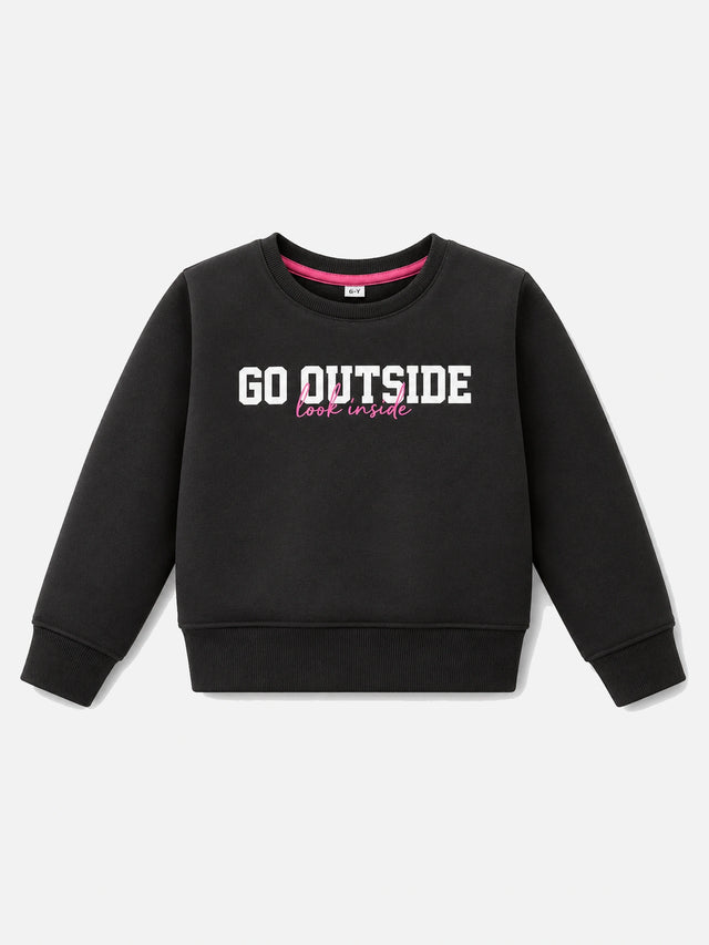 Girls Round Neck Full Sleeves Sweatshirt with Clean Casual Styling for Everyday Comfort and Cool-Weather Wear