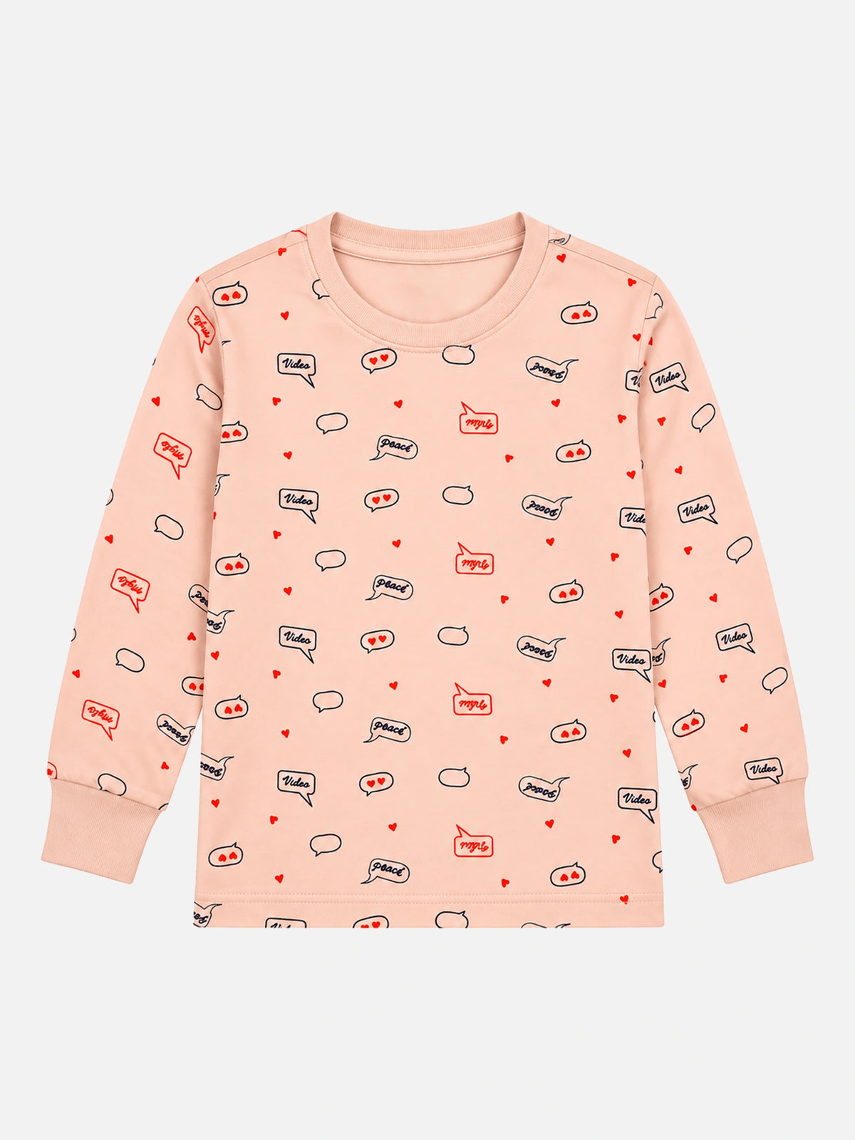 Girls Printed Round Neck Full Sleeve T-Shirt for Casual Wear, Comfortable Coverage and Everyday Wardrobe Use - Pack of 1