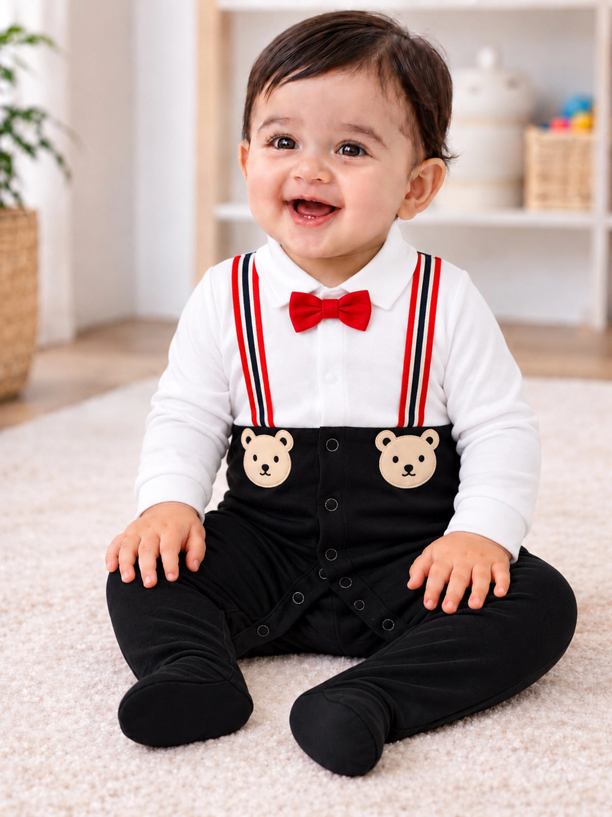 Baby Boys Romper Printed Solid Interlock for Gentle Baby Comfort, Easy Dressing and Daily Essentials