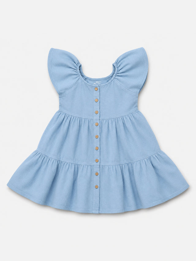 Girls Round Neck Half Sleeve Frock with Soft Cotton Fabric and Floral Embroidery for Parties and Special Occasions