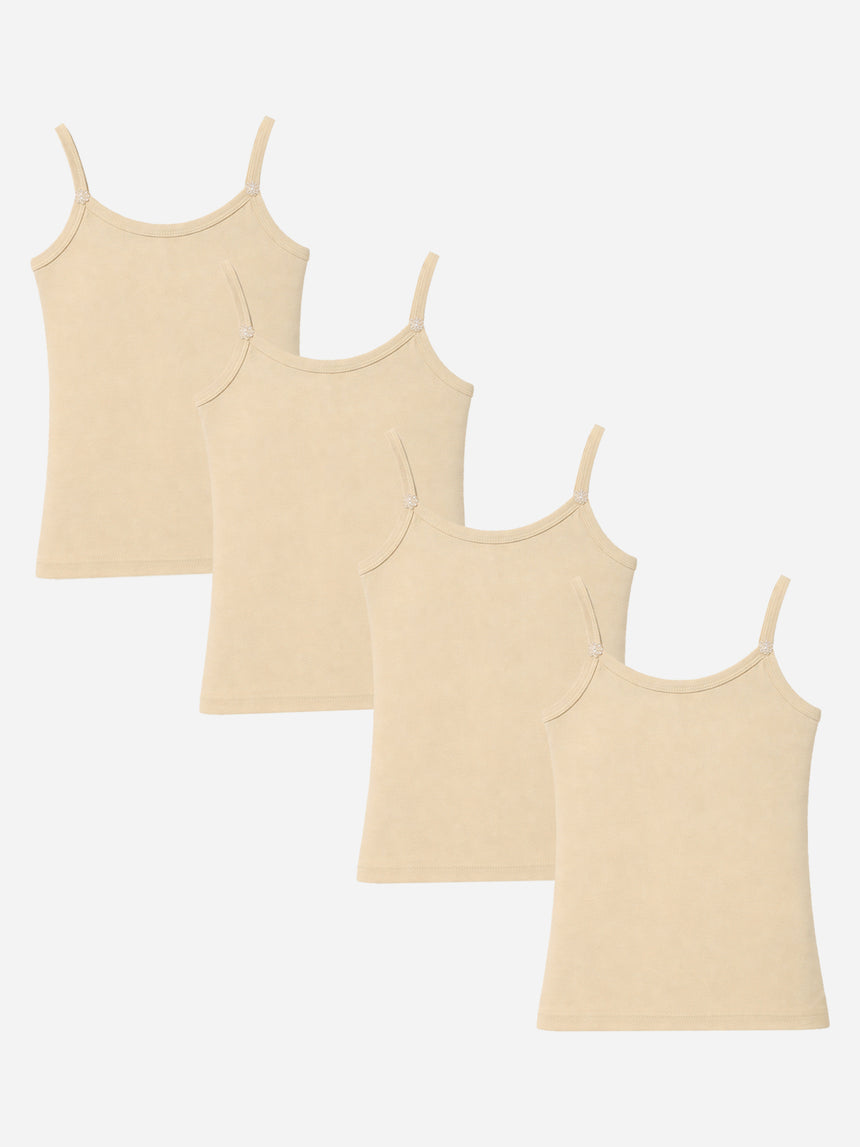 Girls 100% Cotton Vest Sleeveless Pack of 4 - Bodycare