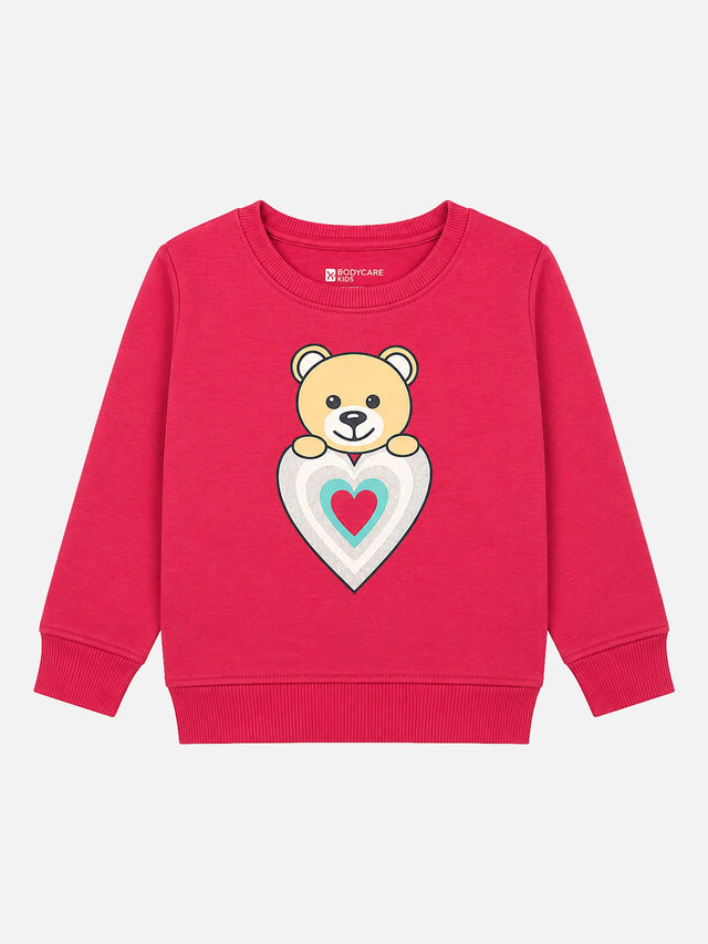 Baby Girls Round Neck Full Sleeve Sweatshirt for Easy Casual Styling, Regular Wear and Comfortable Movement