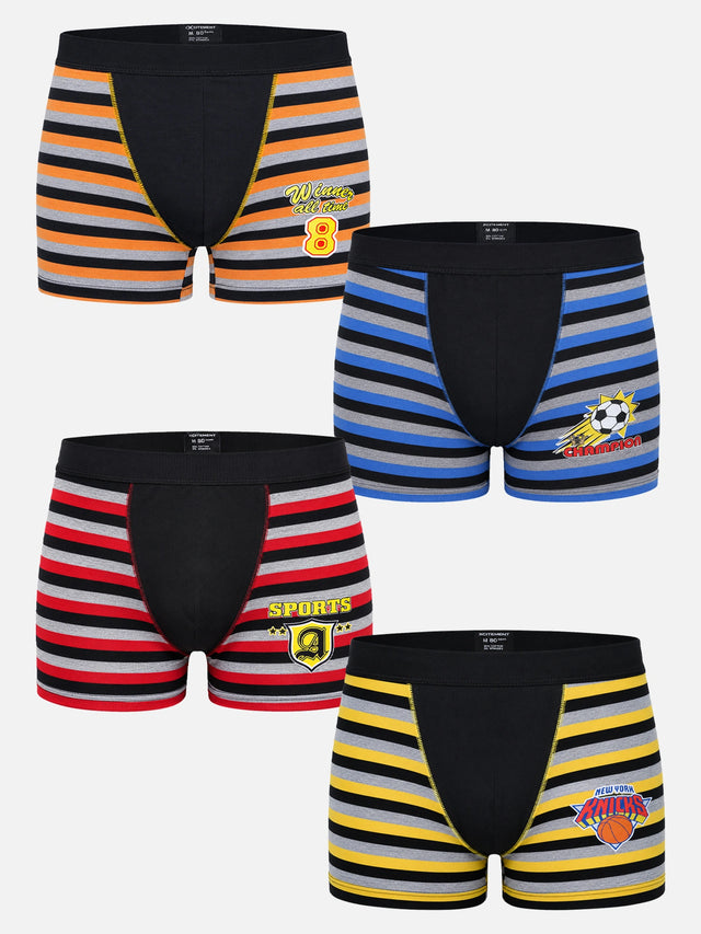 Boys Cotton Spandex Trunk Stretch Lycra Band Pack of 4