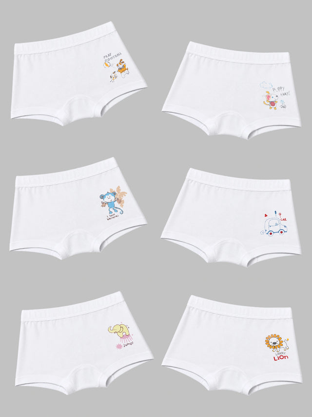 Baby Boys Single Jersey Trunk with Inner Elastic Waistband for Comfortable Innerwear Essentials - Pack of 6