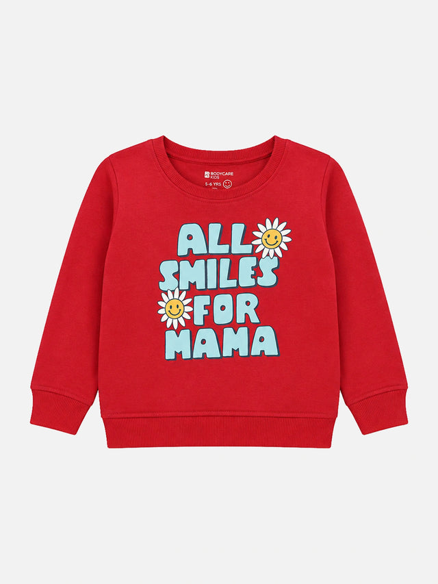 Baby Girls Round Neck Full Sleeve Sweatshirt for Comfortable Casual Wear, Easy Movement and Everyday Styling