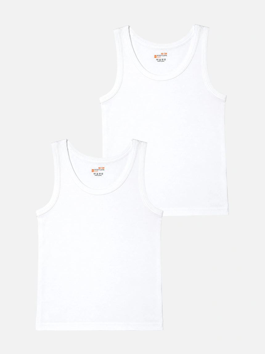 Boys Organic Vest Round Neck Sleeveless Pack of 2